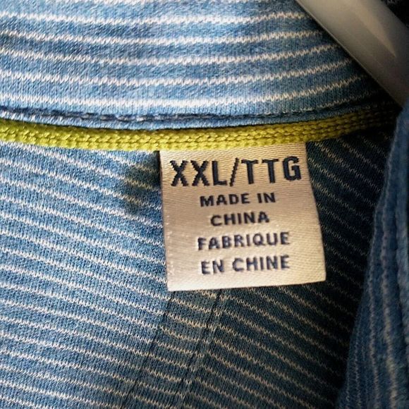 Tommy Bahama Polo Shirt Men 2XL Blue Striped 100% Cotton Embroidered Logo Knit - Picture 6 of 9